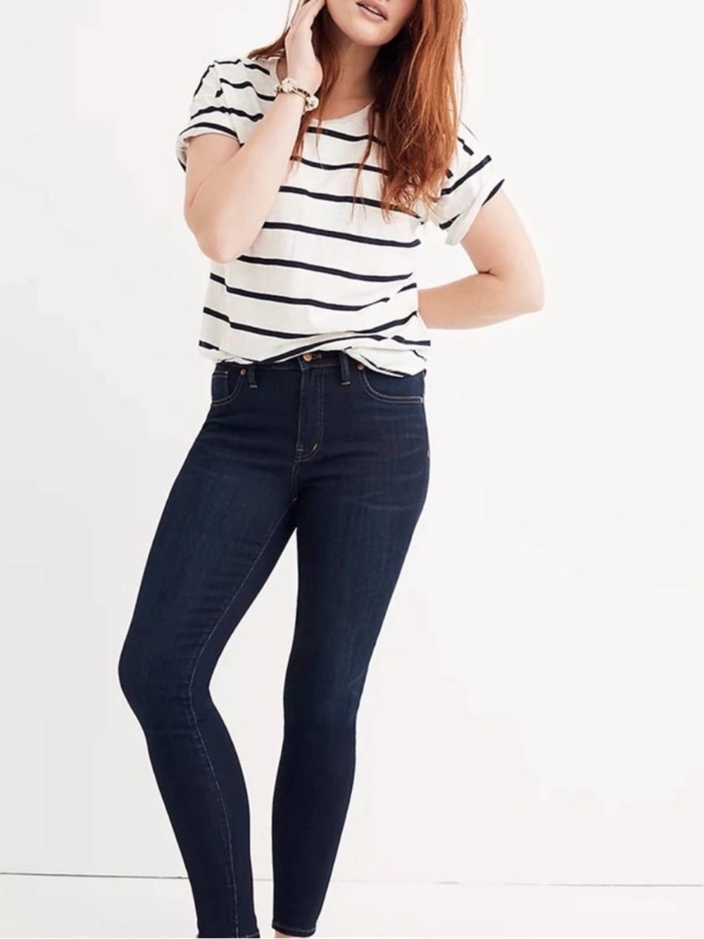 Madewell 9” Mid-Rise Skinny Jeans in Larkspur Wash